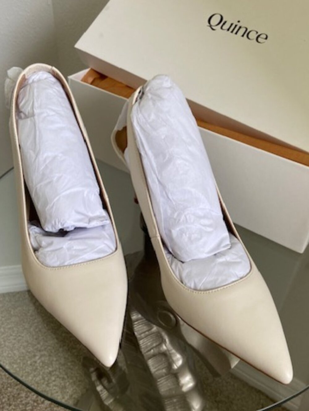 NWT Quince Italian Leather Slingback - Bone -Size 9